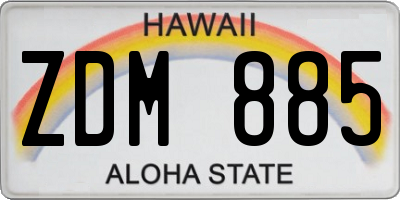 HI license plate ZDM885