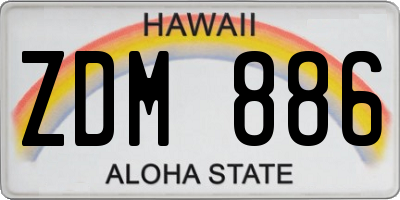 HI license plate ZDM886