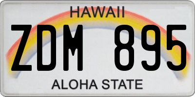 HI license plate ZDM895