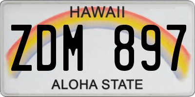 HI license plate ZDM897