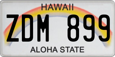 HI license plate ZDM899