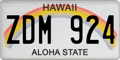 HI license plate ZDM924