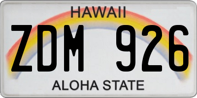 HI license plate ZDM926