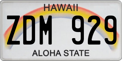 HI license plate ZDM929