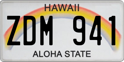 HI license plate ZDM941