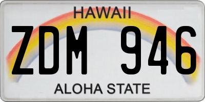 HI license plate ZDM946