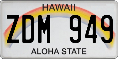 HI license plate ZDM949