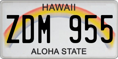 HI license plate ZDM955
