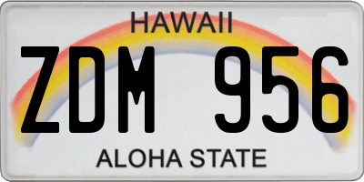 HI license plate ZDM956