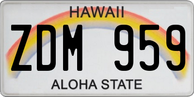 HI license plate ZDM959