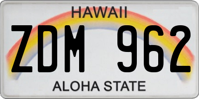 HI license plate ZDM962