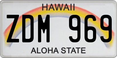 HI license plate ZDM969