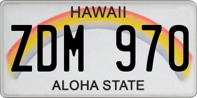 HI license plate ZDM970