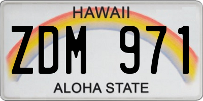 HI license plate ZDM971