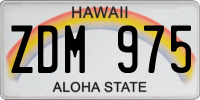 HI license plate ZDM975