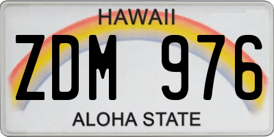 HI license plate ZDM976