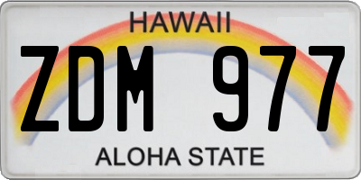 HI license plate ZDM977