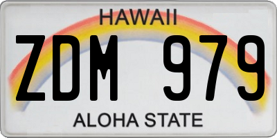 HI license plate ZDM979