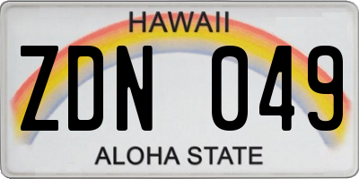 HI license plate ZDN049