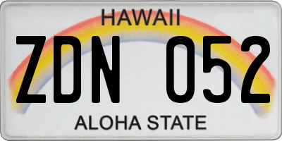 HI license plate ZDN052