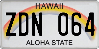 HI license plate ZDN064