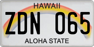 HI license plate ZDN065