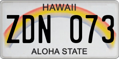 HI license plate ZDN073