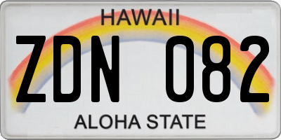 HI license plate ZDN082