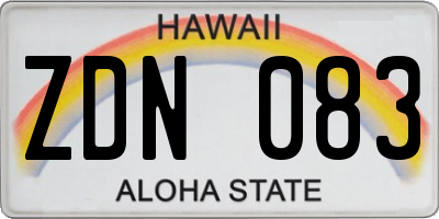 HI license plate ZDN083