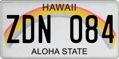 HI license plate ZDN084