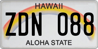 HI license plate ZDN088