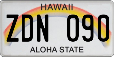 HI license plate ZDN090