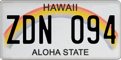 HI license plate ZDN094