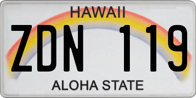 HI license plate ZDN119