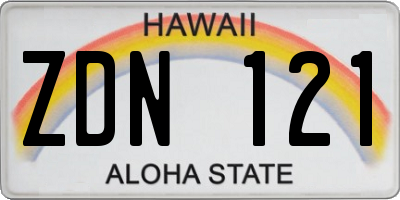 HI license plate ZDN121