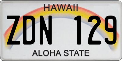 HI license plate ZDN129