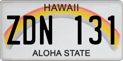 HI license plate ZDN131
