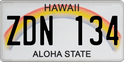 HI license plate ZDN134