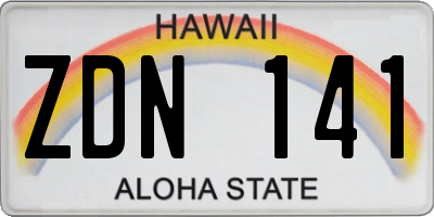 HI license plate ZDN141