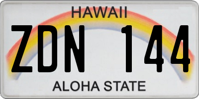 HI license plate ZDN144