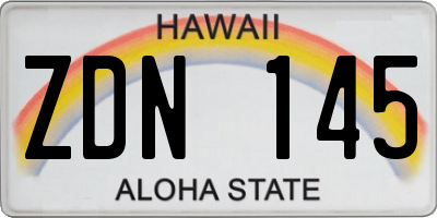 HI license plate ZDN145