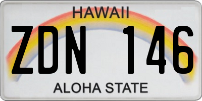 HI license plate ZDN146