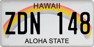 HI license plate ZDN148
