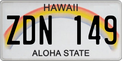 HI license plate ZDN149