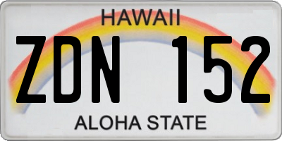 HI license plate ZDN152