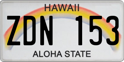 HI license plate ZDN153