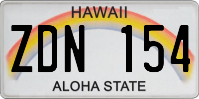 HI license plate ZDN154