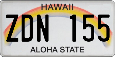 HI license plate ZDN155