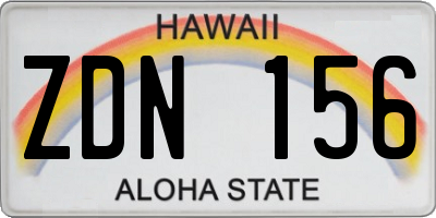 HI license plate ZDN156