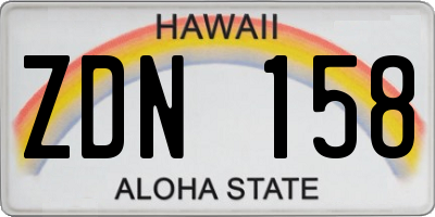 HI license plate ZDN158